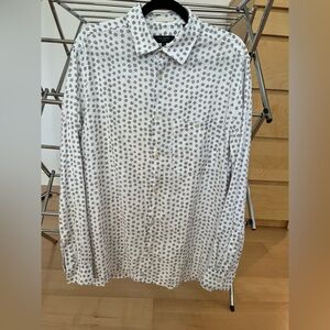 Ted Baker White and Gray Polka Dot Shirt